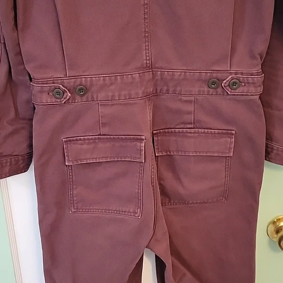 Madewell coverall jumpsuit size XS plum color 100%cotton 6 pockets - Picture 7 of 14